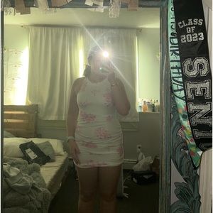 Pink flower lucy in the sky mini dress